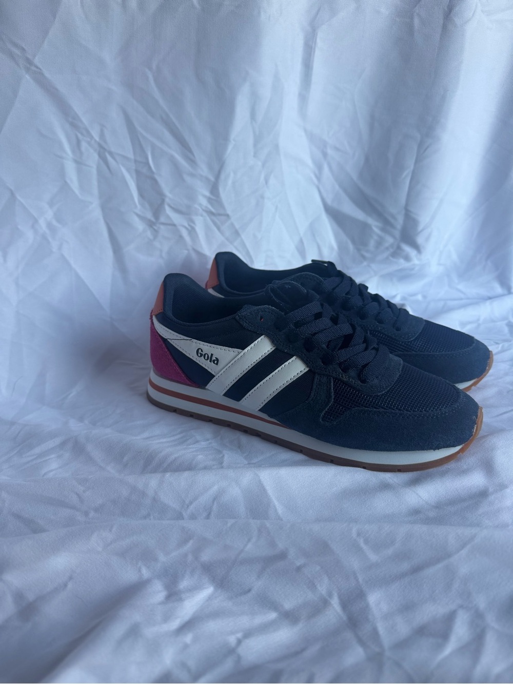 Gola Navy, White & Pink Retro Trainer